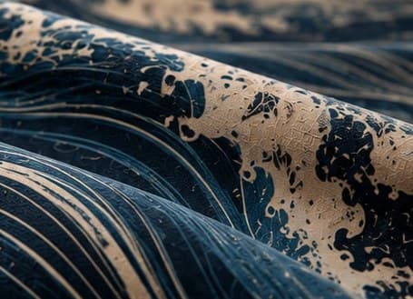 Close-up of the Wave Line print on the fabric